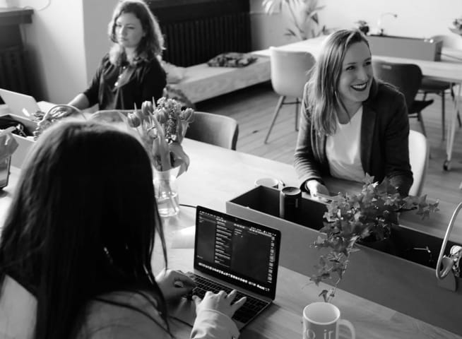 Colleagues during an office meeting